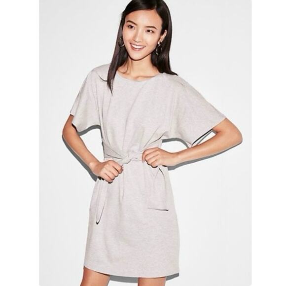 Express Gray Selft Tie Front Dolman Sleeve Dress size Small - Picture 1 of 12
